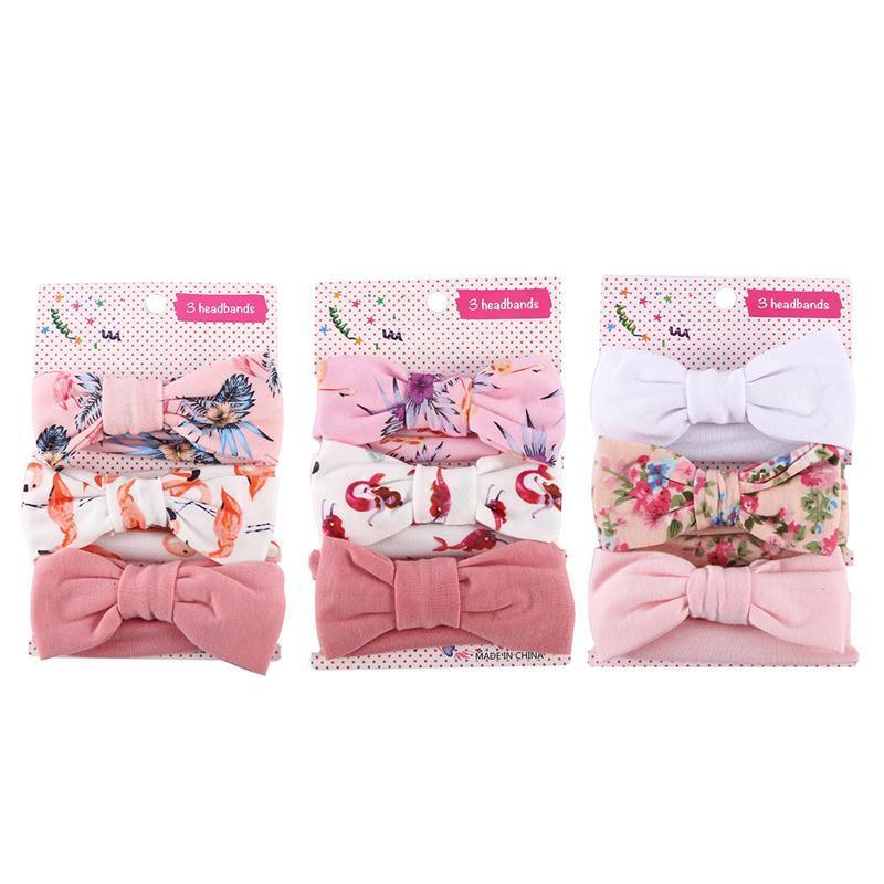 3PCS Soft Headband Wrap Set with Top Knot Single Bow Turban Style Hairbands - #3 V528-HEADBANDWRAP-3-676686