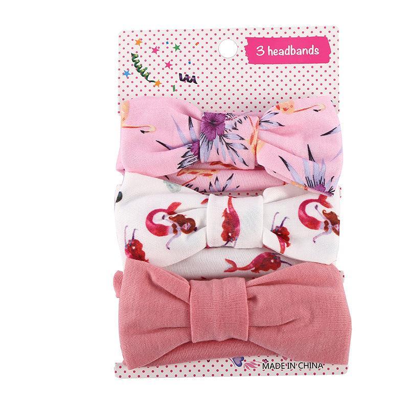 3PCS Soft Headband Wrap Set with Top Knot Single Bow Turban Style Hairbands - #3 V528-HEADBANDWRAP-3-676686
