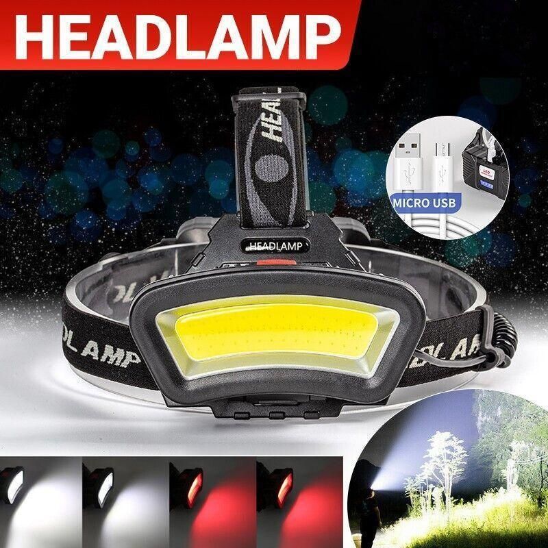 100000Lm USB Rechargeable COB+LED Headlamp Torch for Work V528-HEADLAMP-795811