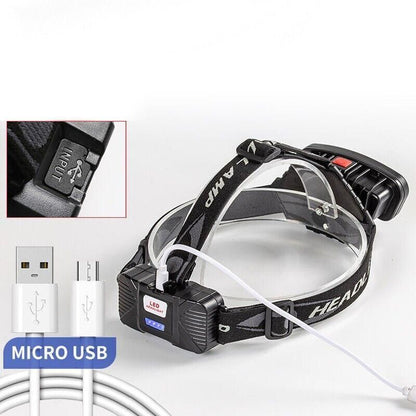 100000Lm USB Rechargeable COB+LED Headlamp Torch for Work V528-HEADLAMP-795811