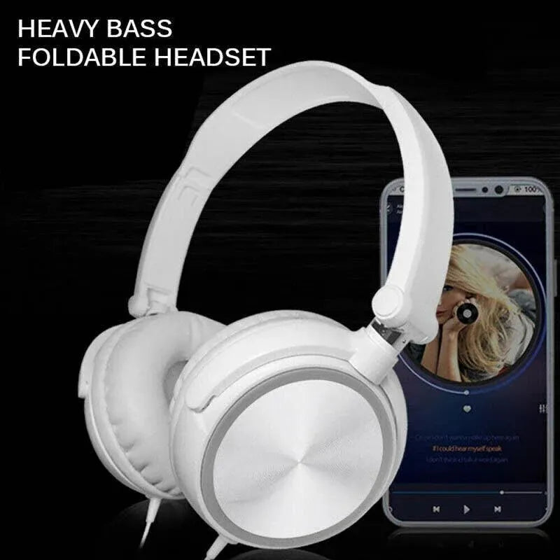 Over Ear Headphones Hi-Fi Stereo Noise-Cancelling Headsets Wired Earphones Au V528-HEADPHONES-RED-412668