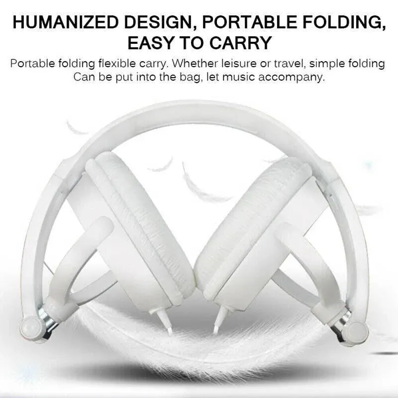 Over Ear Headphones Hi-Fi Stereo Noise-Cancelling Headsets Wired Earphones Au V528-HEADPHONES-RED-412668