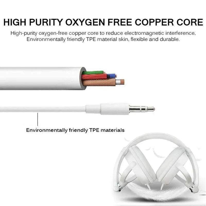 Over Ear Headphones Hi-Fi Stereo Noise-Cancelling Headsets Wired Earphones Au V528-HEADPHONES-RED-412668
