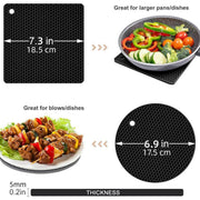 4pcs Silicone Honeycomb Heat Resistant Mats Table Cup Pot Coasters Home Kitchen - Black V528-HEAT-INSULATION-PAD-BLACK-479933