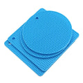 4pcs Silicone Honeycomb Heat Resistant Mats Table Cup Pot Coasters Home Kitchen - Blue V528-HEAT-INSULATION-PAD-BLUE-482597