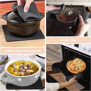 4pcs Silicone Honeycomb Heat Resistant Mats Table Cup Pot Coasters Home Kitchen - Green V528-HEAT-INSULATION-PAD-GREEN-886885