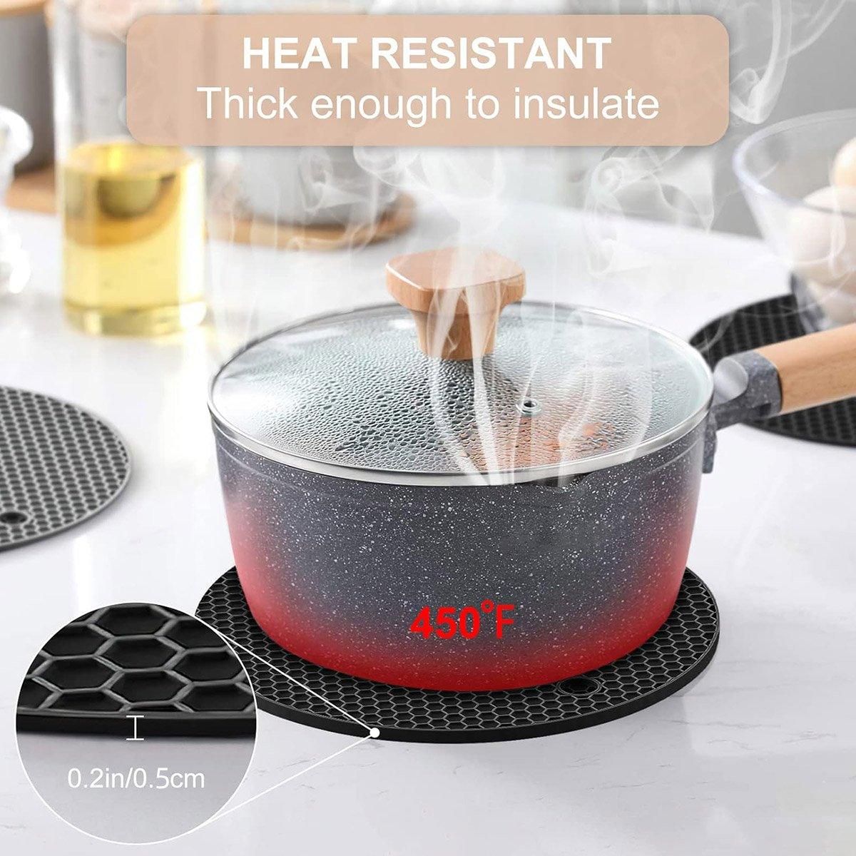 4pcs Silicone Honeycomb Heat Resistant Mats Table Cup Pot Coasters Home Kitchen - Green V528-HEAT-INSULATION-PAD-GREEN-886885