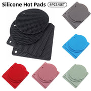 4pcs Silicone Honeycomb Heat Resistant Mats Table Cup Pot Coasters Home Kitchen - Green V528-HEAT-INSULATION-PAD-GREEN-886885