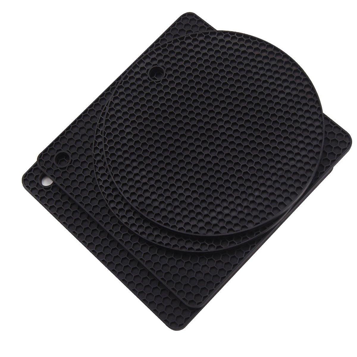 4pcs Silicone Honeycomb Heat Resistant Mats Table Cup Pot Coasters Home Kitchen - Red V528-HEAT-INSULATION-PAD-RED-321158