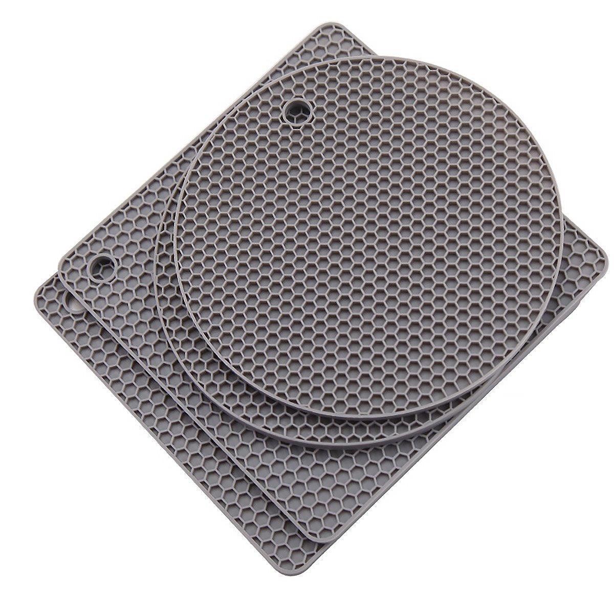 4pcs Silicone Honeycomb Heat Resistant Mats Table Cup Pot Coasters Home Kitchen - Red V528-HEAT-INSULATION-PAD-RED-321158