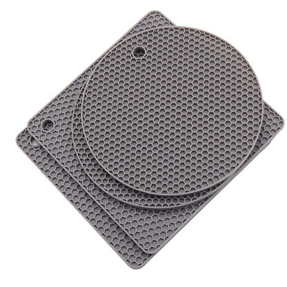4pcs Silicone Honeycomb Heat Resistant Mats Table Cup Pot Coasters Home Kitchen - Red V528-HEAT-INSULATION-PAD-RED-321158