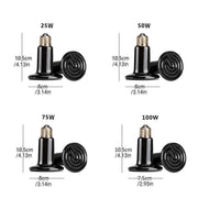 2X Ceramic Infrared Heat Lamp Bulbs for Reptiles and Terrariums - 25W-2PCS V528-HEATING-LAMP-25W-2PCS-104979