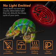 2X Ceramic Infrared Heat Lamp Bulbs for Reptiles and Terrariums - 25W-2PCS V528-HEATING-LAMP-25W-2PCS-104979