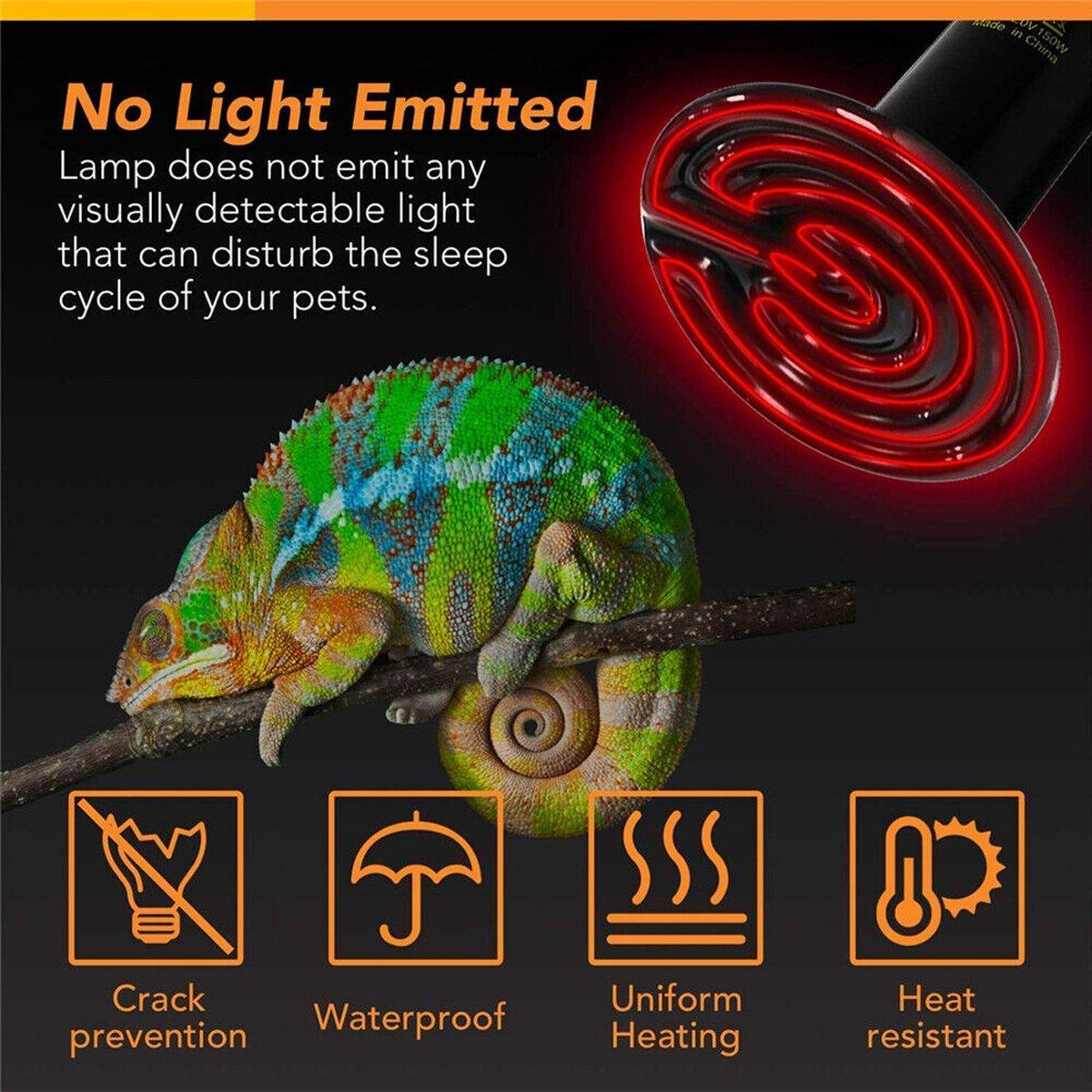 2X Ceramic Infrared Heat Lamp Bulbs for Reptiles and Terrariums - 25W-2PCS V528-HEATING-LAMP-25W-2PCS-104979