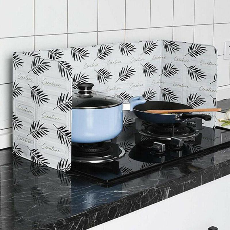 Kitchen Oil Splash Guard Wall Foil Protector Stove Cover Removable Baffle Screen - Leaf V528-HEATINSULATION-LEAF-30679