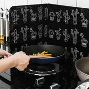 Kitchen Oil Splash Guard Wall Foil Protector Stove Cover Removable Baffle Screen - Leaf V528-HEATINSULATION-LEAF-30679