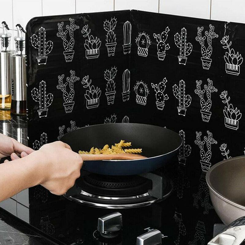 Kitchen Oil Splash Guard Wall Foil Protector Stove Cover Removable Baffle Screen - Leaf V528-HEATINSULATION-LEAF-30679