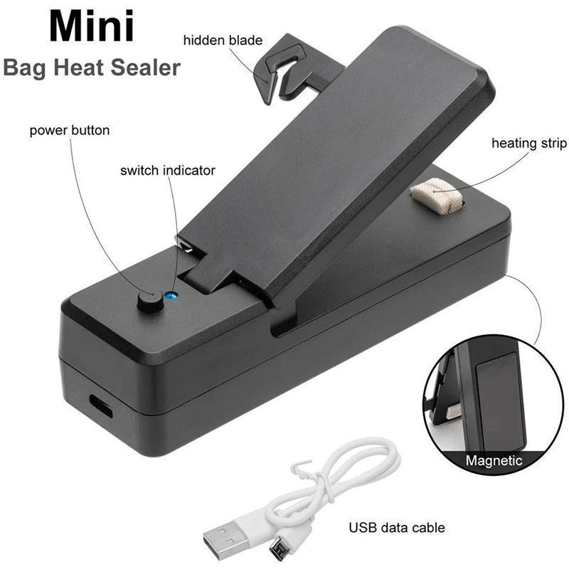 Portable Mini Heat Sealing Machine USB Rechargeable Food Sealer Plastic Bag - Pink V528-HEATSEALINGMACHINE-PINK-371717