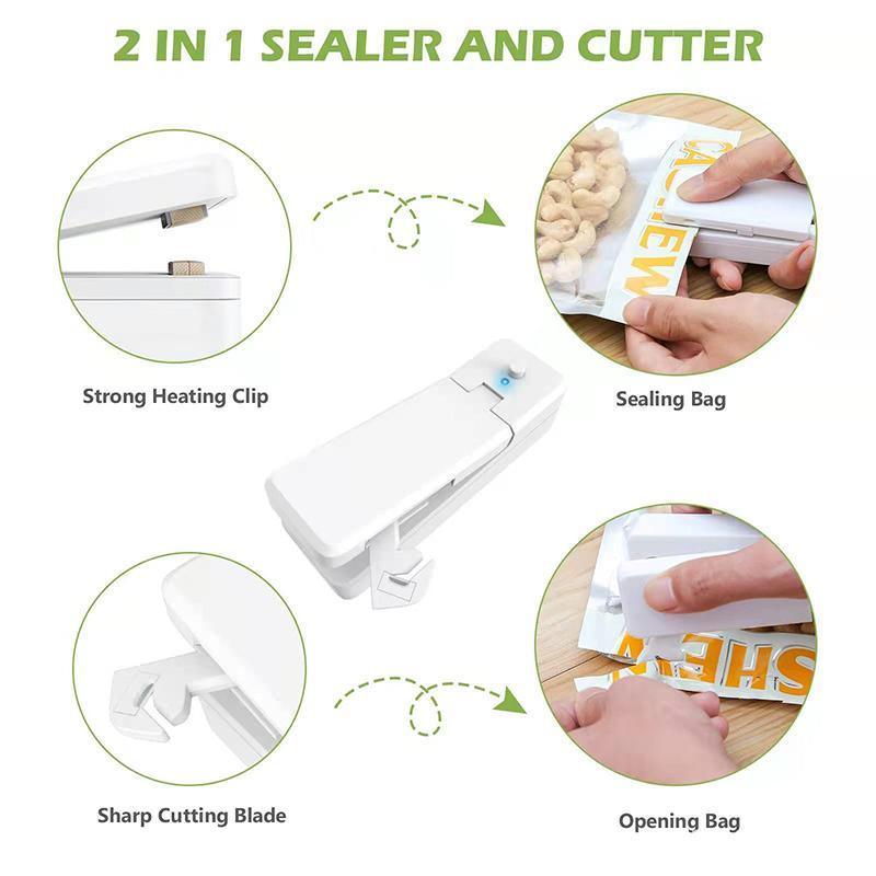 Portable Mini Heat Sealing Machine USB Rechargeable Food Sealer Plastic Bag - Pink V528-HEATSEALINGMACHINE-PINK-371717