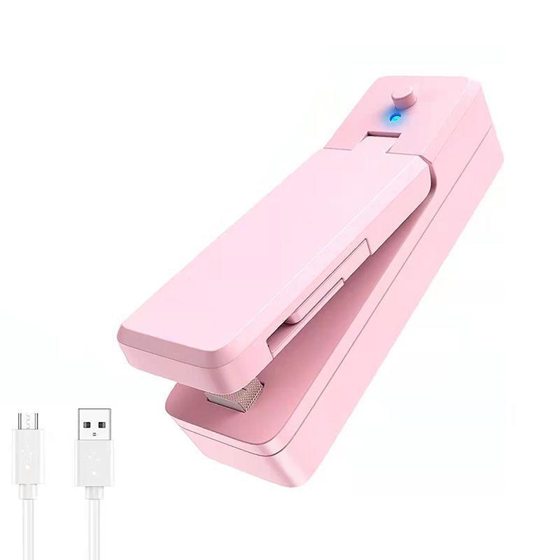 Portable Mini Heat Sealing Machine USB Rechargeable Food Sealer Plastic Bag - Pink V528-HEATSEALINGMACHINE-PINK-371717