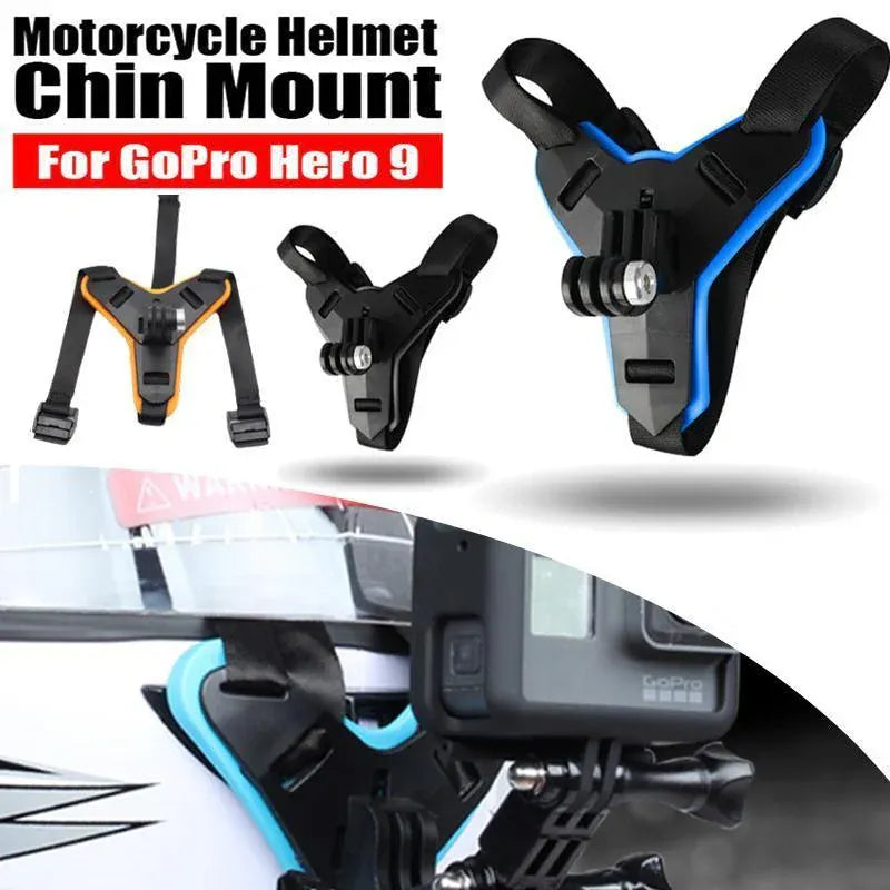 Helmet Chin Mount Holder Motorcycle Strap For GoPro Hero 9/8/7/6/5 Sports Camera - Black V528-HELMETCHINMOUNT-BLACK-630857