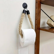 Black Wall Mounted Paper Towel Holder Hanging Roll Dispenser Kitchen Storage V528-HEMP-ROPE-110879