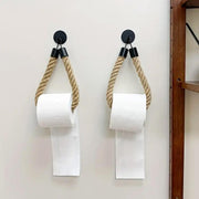 Black Wall Mounted Paper Towel Holder Hanging Roll Dispenser Kitchen Storage V528-HEMP-ROPE-110879