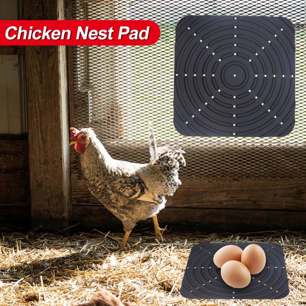 Washable Silicone Nesting Box Bedding Reusable Under Bedding for Chicken Coop - Black-2PCS V528-HEN-NEST-MAT-B-2PCS-210862