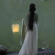 Traditional Chinese Hanfu Dress Green Wei Jin Style Vintage Cosplay Costume - M V528-HF-GREEN-M-596730