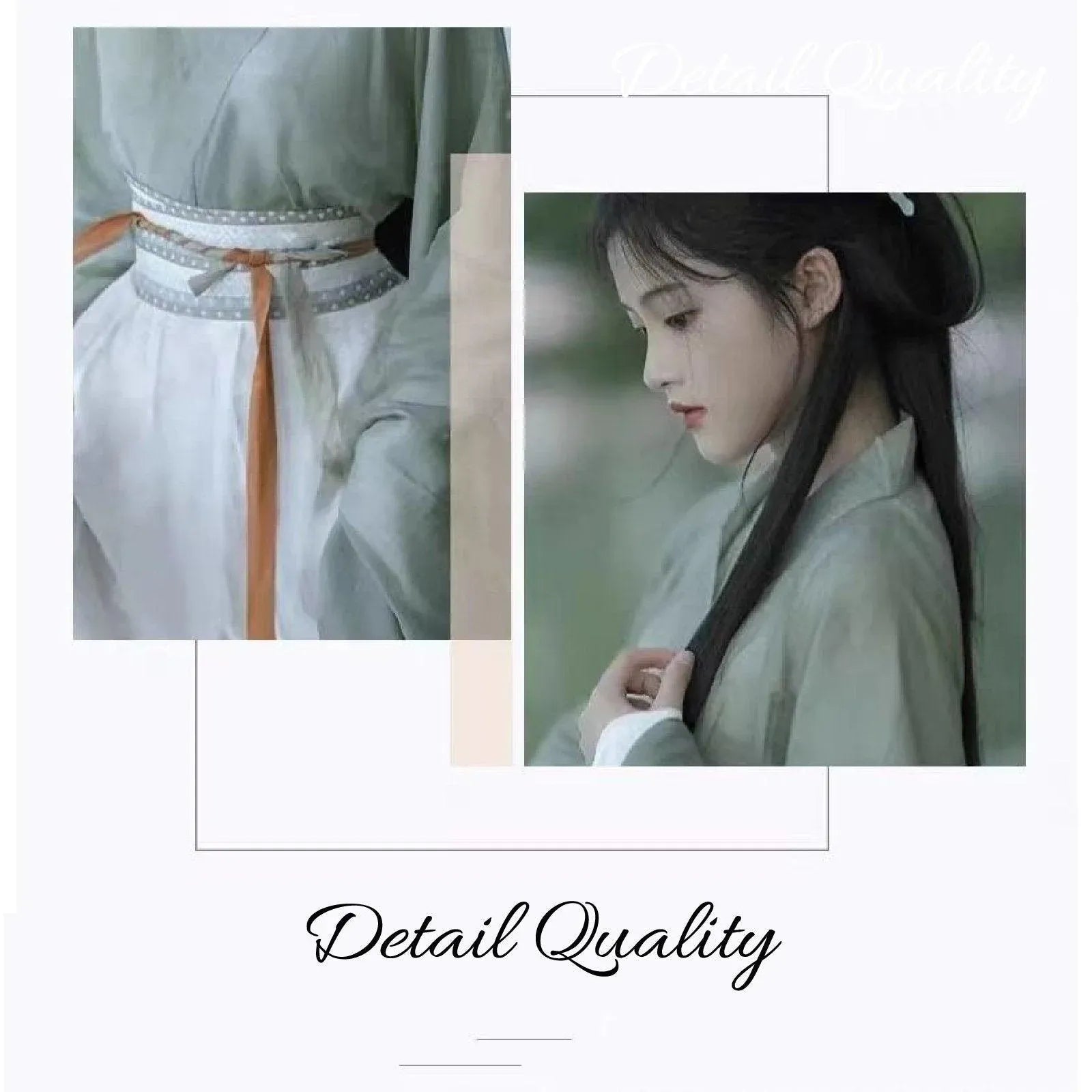 Traditional Chinese Hanfu Dress Green Wei Jin Style Vintage Cosplay Costume - M V528-HF-GREEN-M-596730
