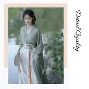 Traditional Chinese Hanfu Dress Green Wei Jin Style Vintage Cosplay Costume - M V528-HF-GREEN-M-596730