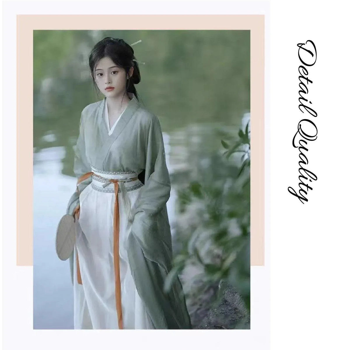 Traditional Chinese Hanfu Dress Green Wei Jin Style Vintage Cosplay Costume - M V528-HF-GREEN-M-596730