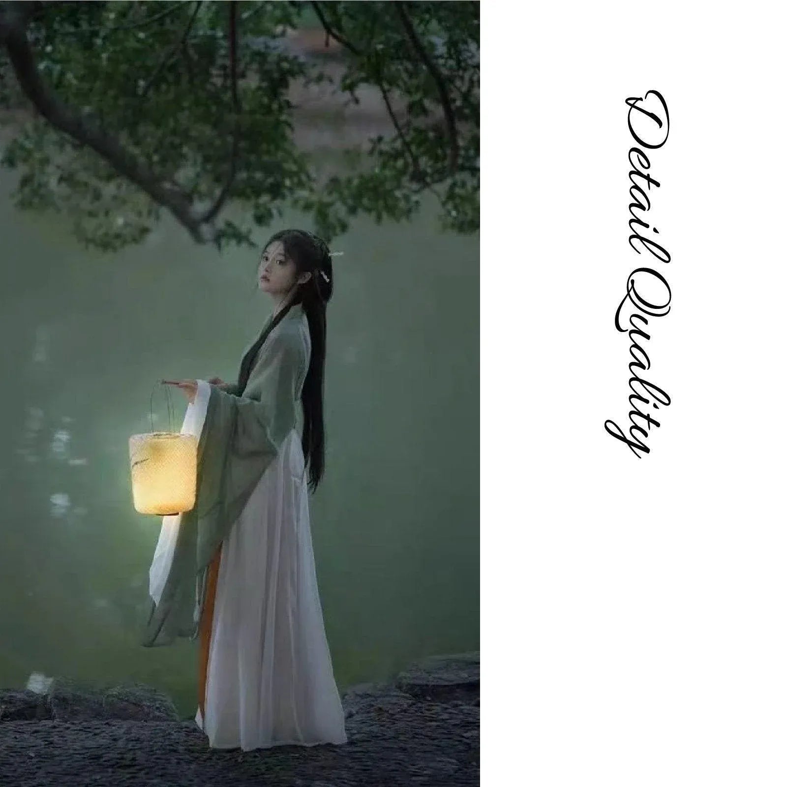 Traditional Chinese Hanfu Dress Green Wei Jin Style Vintage Cosplay Costume - M V528-HF-GREEN-M-596730