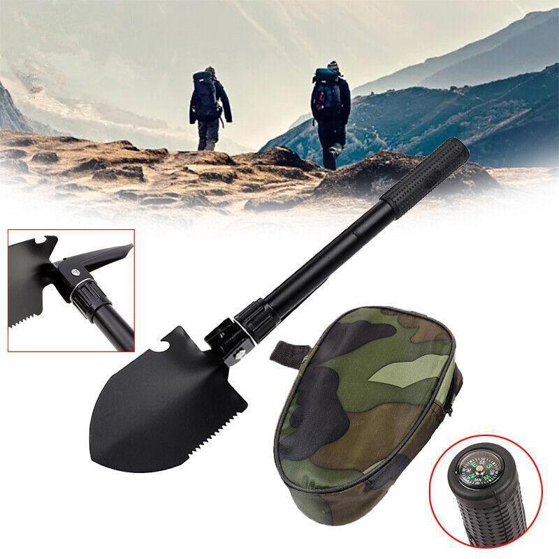 Outdoor Survival Foldable Shovel Spade Garden Camping Hiking Camp Compass Au V528-HIKINGSPADE-176405