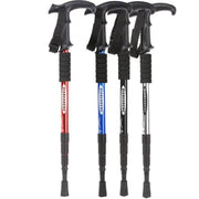 Folding Walking Stick Telescopic Adjustable Antishock Hiking Grip Pole Trekking - Red V528-HIKINGWALKINGSTICK-RED-322113