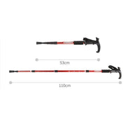 Folding Walking Stick Telescopic Adjustable Antishock Hiking Grip Pole Trekking - Red V528-HIKINGWALKINGSTICK-RED-322113