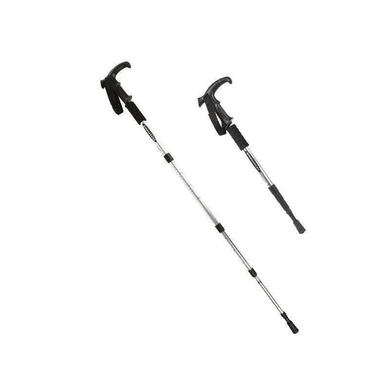 Folding Walking Stick Telescopic Adjustable Antishock Hiking Grip Pole Trekking - Red V528-HIKINGWALKINGSTICK-RED-322113