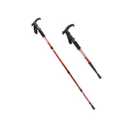 Folding Walking Stick Telescopic Adjustable Antishock Hiking Grip Pole Trekking - Red V528-HIKINGWALKINGSTICK-RED-322113