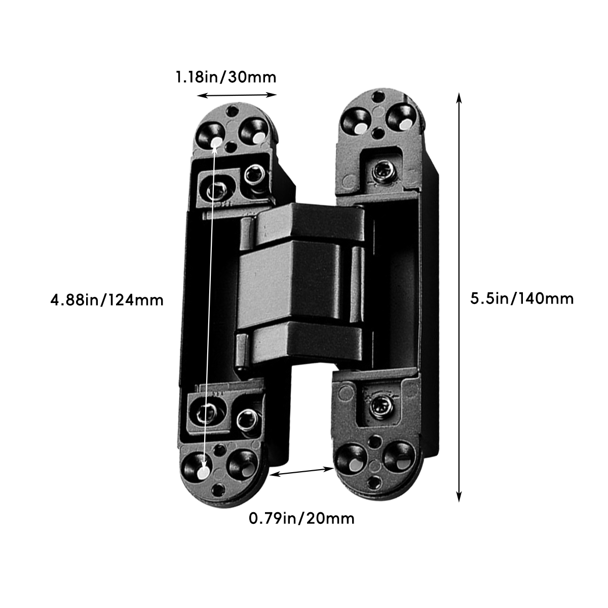 Hidden Invisible Door Hinge Concealed 3D Hinge Heavy Duty for Doors and Cabinets - Black V528-HINGE-BLACK-14-3-2PCS-161745