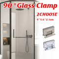 H Shaped 90 Degree Glass Clamp Double Opening Bevel Edge Bathroom Shower Clip - Chrome V528-HINGE-CHROME-994876
