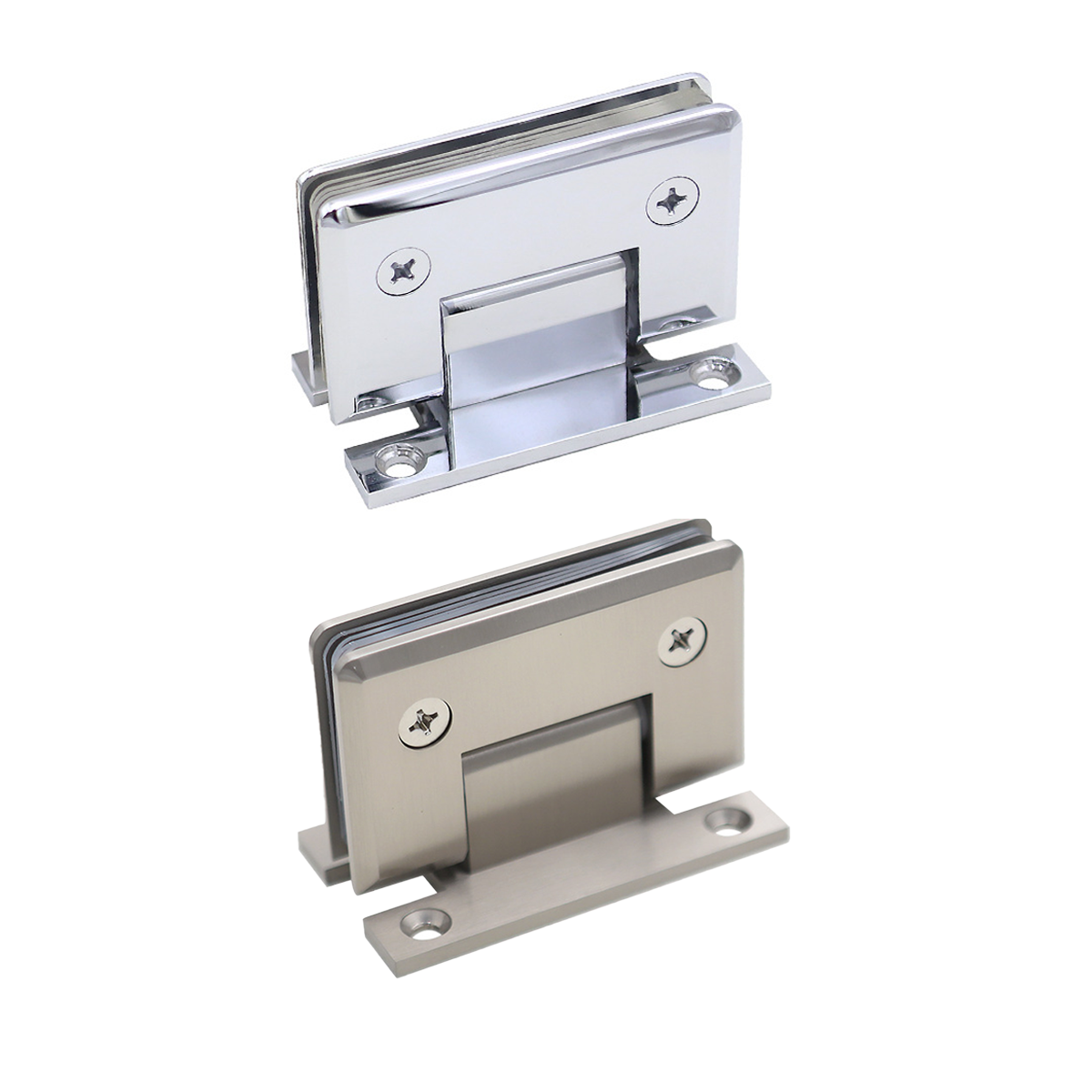 H Shaped 90 Degree Glass Clamp Double Opening Bevel Edge Bathroom Shower Clip - Chrome V528-HINGE-CHROME-994876