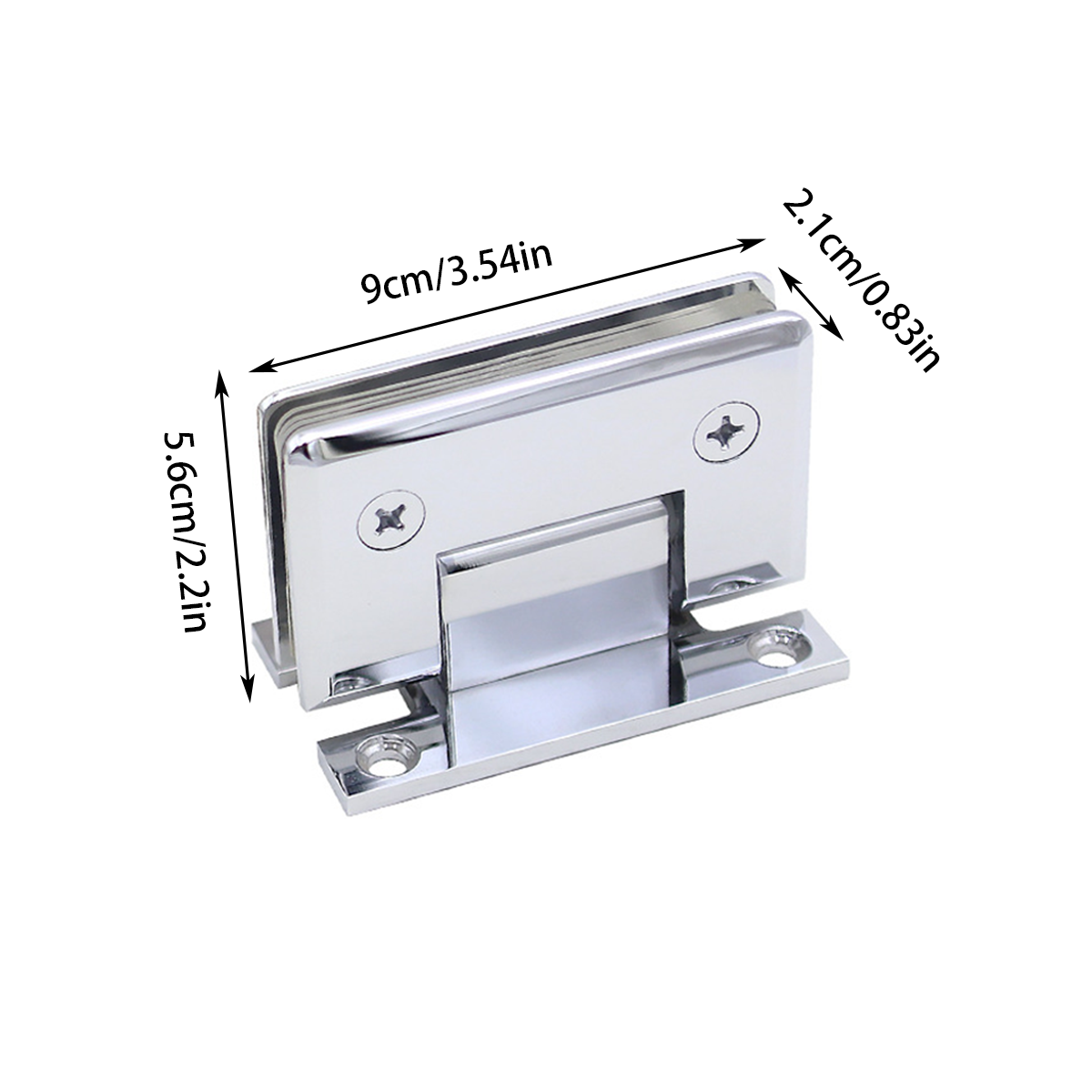 H Shaped 90 Degree Glass Clamp Double Opening Bevel Edge Bathroom Shower Clip - Chrome V528-HINGE-CHROME-994876