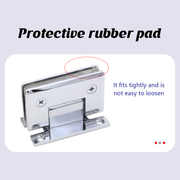 H Shaped 90 Degree Glass Clamp Double Opening Bevel Edge Bathroom Shower Clip - Chrome V528-HINGE-CHROME-994876