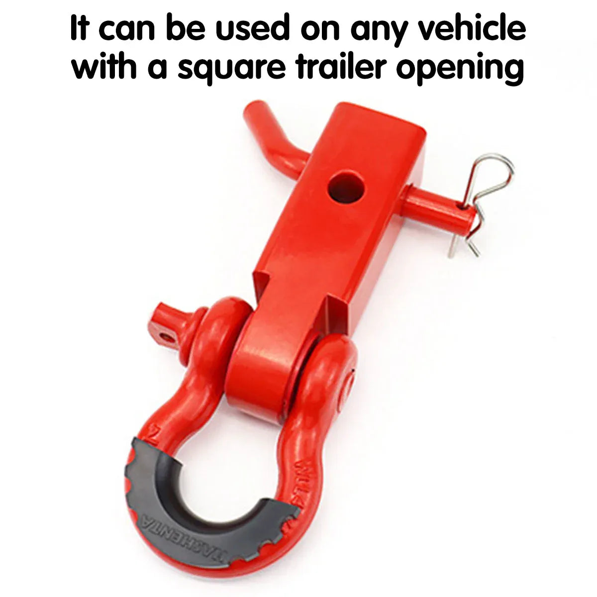 Red Trailer Arm Off Road Rescue Tow Hook Heavy Duty Steel for SUV Road Vehicle V528-HITCH-RECEIVER-RED-YTB-139655