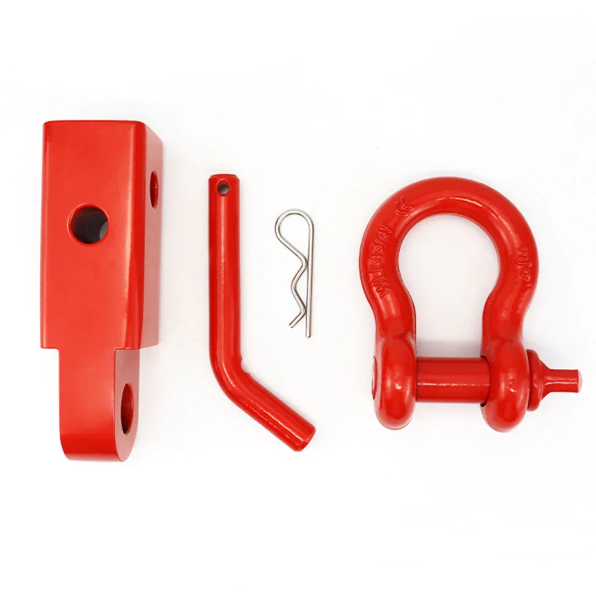 Red Trailer Arm Off Road Rescue Tow Hook Heavy Duty Steel for SUV Road Vehicle V528-HITCH-RECEIVER-RED-YTB-139655