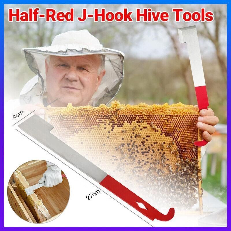 2X Stainless Steel Beekeeping Bee Hive Tools Hook Scraper J Shape Equipment Tool V528-HIVETOOL-2PCS-233609