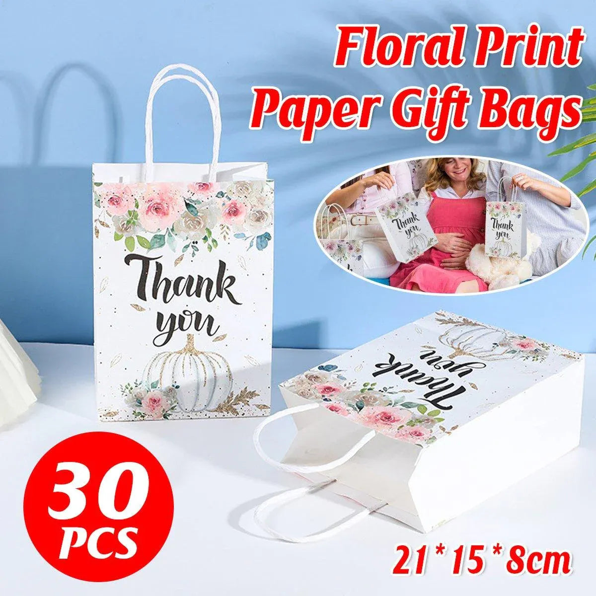 30pcs Printed Gift Bags Holiday Packaging Tote Gift Bags for Christmas Party V528-HOLIDAY-BAG-30PCS-754288