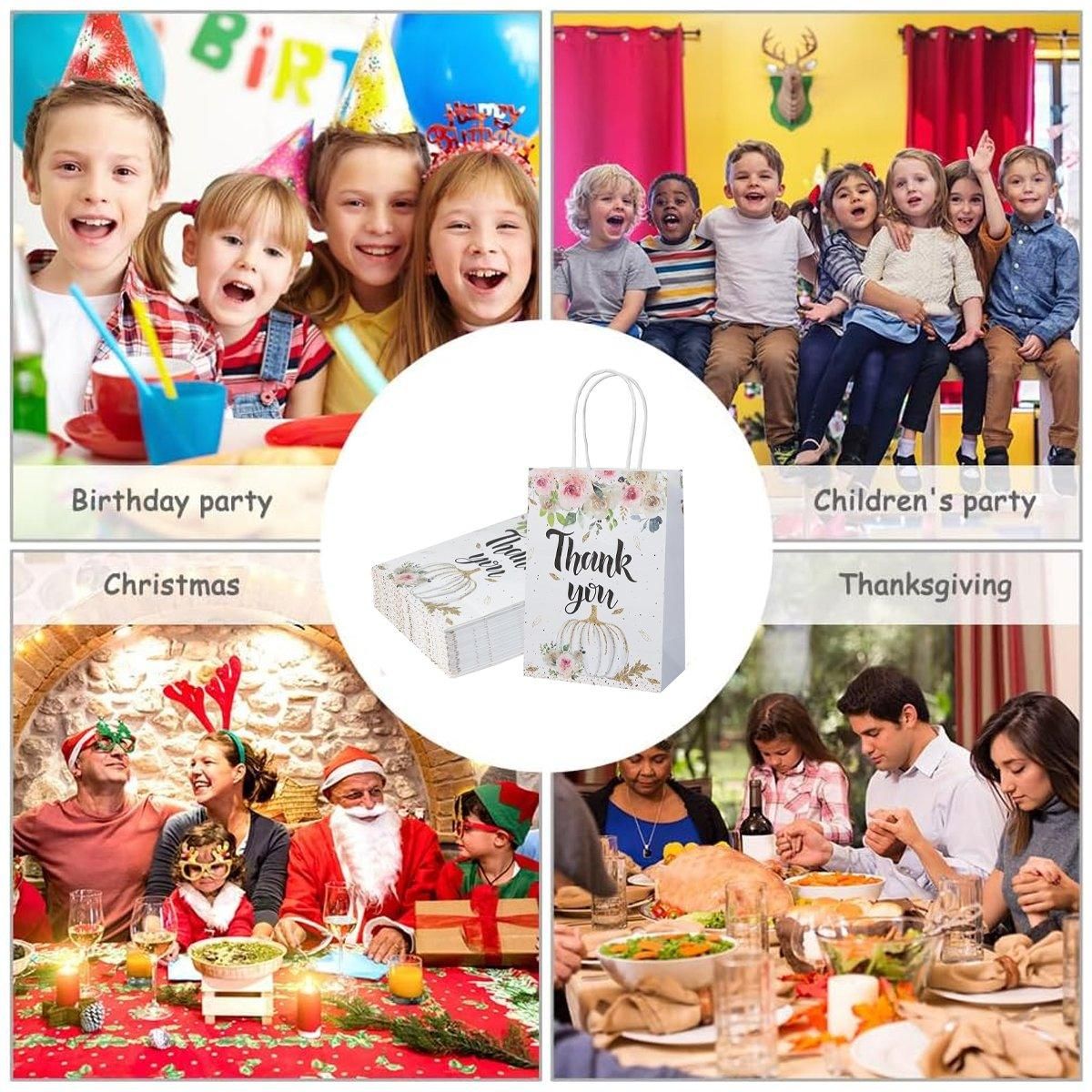 30pcs Printed Gift Bags Holiday Packaging Tote Gift Bags for Christmas Party V528-HOLIDAY-BAG-30PCS-754288