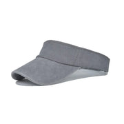 Unisex Summer Denim Sun Visor Cap Breathable Washed Running Hat - Grey V528-HOLLOW-HAT-GREY-343005