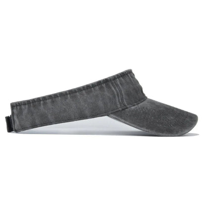 Unisex Summer Denim Sun Visor Cap Breathable Washed Running Hat - Grey V528-HOLLOW-HAT-GREY-343005